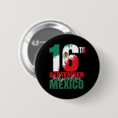 September Mexican Independence Day Shirt Mexico Fl 缶バッジ (正面&裏面)