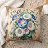 September Morning Glory Floral Birth Month クッション (ブランケット)