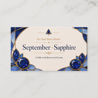September Sapphire Birthstone Shop Card 名刺