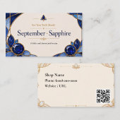 September Sapphire Birthstone Shop Card 名刺