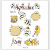 September Sticker Sheet - Cozy Bees & Autumn Start シール (シート)