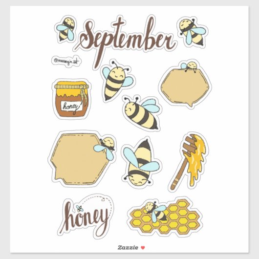 September Sticker Sheet - Cozy Bees & Autumn Start シール (シート)