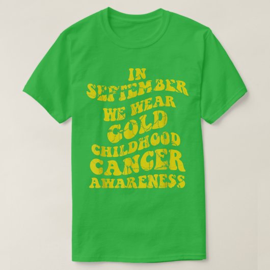 September We Wear Gold Childhood Cancer Awareness  Tシャツ (デザイン正面)