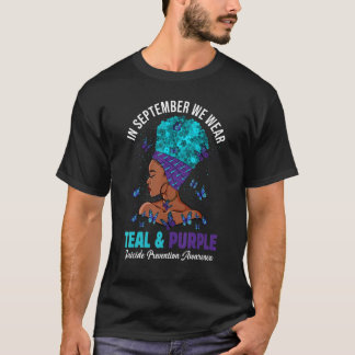 September We Wear Teal Purple Suicide Prevention A Tシャツ