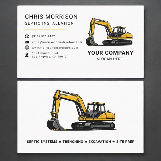 Septic Installation Excavation Excavator 名刺