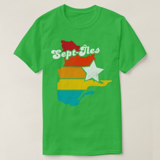SeptIles Quebecカナダヴィンテージ動揺して土産 Tシャツ (デザイン正面)