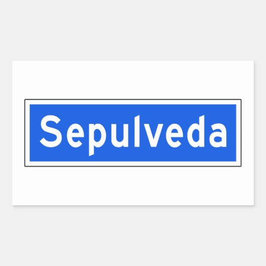 Sepulveda Boulevard,ロサンゼルス, CA通り標識 長方形シール (正面)