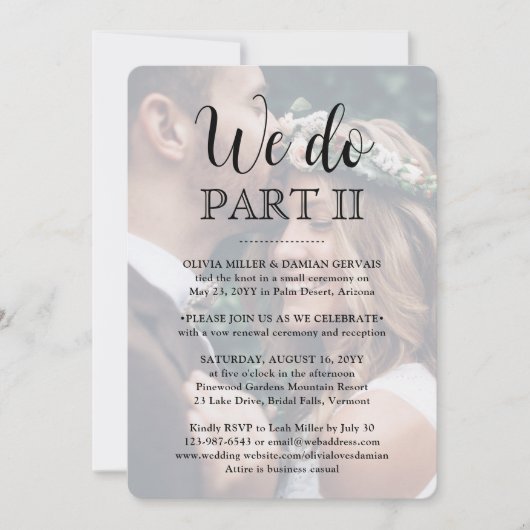 Sequel結婚のシンプルScript 2 Photo We Do Part II 招待状 (正面)