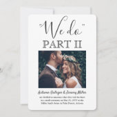 Sequel結婚の2枚の写シンプル真スクリプトWe Do Part II 招待状 (正面)