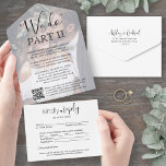 Sequel結婚のQRコードRSVP & Photo We Do Part 2 オールインワン招待状<br><div class="desc">招待状の家族と友人は、再び写真オールインワンQRコードの招待状と"私はカスタム"と言うことを目撃する。全ての文字シンプルは、「私たちはパートII読を行う」という引用文を含めて、パーソナライズする方法である。 誓カスタマイズの書き直し式、1周年記念披露宴、駆け落ちパーティー、カクテルアワー、ディナーパーティーなど、あらゆる種類の結婚お祝いの言葉。このデザインでは、お客様が希望するRSVP方法を選択できま伝統的す。メールで送信する裂け葉書か遠くにら、のWebサイトに通じるスキャン可能なコードで結婚きる。黒とモダン白のオーバーレイデザインは、トレンディー手書き台本の書道、シックなタイプライターのスタイルタイポグラフィ、新婚カップルの1つの写真を特徴とする。(画像の配置のヒント：写真を正確に中央に配置する簡単方法は、Zazzleウェブサイトにアップロードする前にトリミングする。 QRコードを携帯電話でスキャンすることにより、ゲストは招待に応じ結婚てWebサイトに直接送信される。オンラインのrsvpプロセス減らは、カードがメールに失った入る可能性がある。また、食事の選択、食物アレルギー、曲の要求など頼の詳細な情報を得ることができるように、より汎用性が高い。すべてのレスポンス情報を削除カスタマイズすることができる。今回の招待はスタイリッシュお客さま頼の結婚皆様の新しい特別な日のお祝いに親切に返信する方法である。駆け落ちしたかどうか、より小さなミニマルかマイクロ結婚か、または特別な日のお祝いは土中の流行遅れのために再スケジュールされなければならなかった、パーティーがまだ開始された後に幸いなことに。新郎新婦おめでとう！</div>