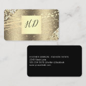 Sequinおよびグリッターエグゼクティブ金ゴールドスパッタ 名刺 (正面/裏面)