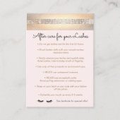 Sequinまつ毛エクステンションのアフターケアの説明 紹介カード (正面)