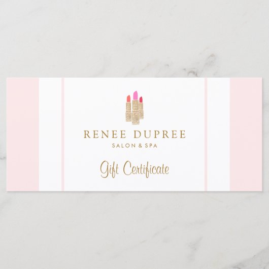 Sequin Lipstickロゴサロンとスパギフト証明書 (正面)