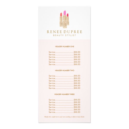 Sequin Lipstickロゴメイクアップアーティストピンクの価格表 ラックカード (正面)