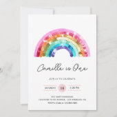 Sequin Rainbow Birthday party Invitation 招待状 (正面)