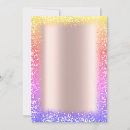 Sequins Colorful Frame Rose Gold Retirement  招待状 (裏面)