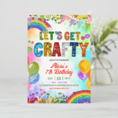 Sequins Glitter Colorful Sequin Craft Party 招待状 (スタンド正面)