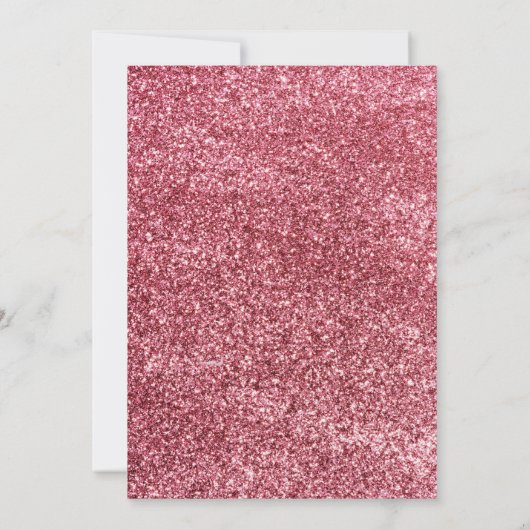 Sequins Pink Bow Three Girl Birthday 招待状 (裏面)