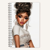  Sequins & Sculpted Glam Girl Spiral Notebook ノートブック (正面)