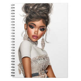 Sequins & Sculpted Glam Girl Spiral Photo Notebook ノートブック