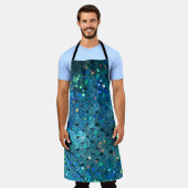 Sequins Sparkle：マクロ抽象芸術背景 エプロン (着用した状態)