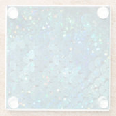 Sequins Sparkle：マクロ抽象芸術背景 ガラスコースター (裏面)