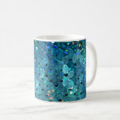Sequins Sparkle:マクロ抽象芸術背景 コーヒーマグカップ (正面右)