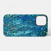 Sequins Sparkle:マクロ抽象芸術背景 iPhoneケース (裏面横)