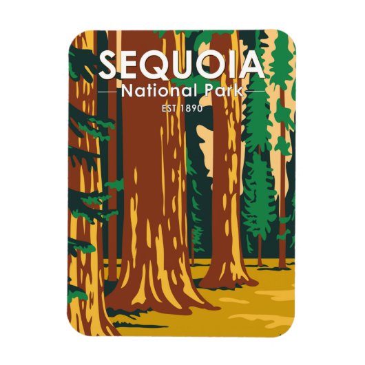 Sequoia National Park Giant Sequoia Trees Vintage  マグネット (縦)