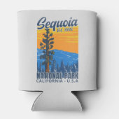 Sequoia National Park Tree Landscape Art 缶クーラー (裏面)