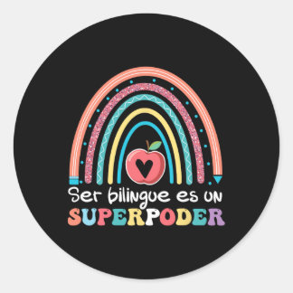 Ser Bilingue Es Un Superpoder Ck バイリンガルはスペイン語のスーパー ラウンドシール