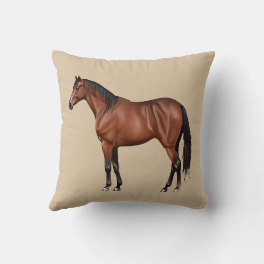 Serafina - braunes Pferd, stehend -  クッション (裏面)
