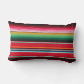 Serapeのカラフルなメキシコ伝統的なプリント ランバークッション (裏面)