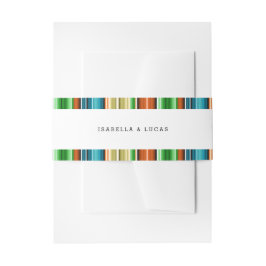 Serape夏の垂直方向のストライプ | ウェディング 招待状ベリーバンド