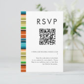 Serape Summer ストライプ結婚のQRコードRSVP 招待状 (スタンド正面)