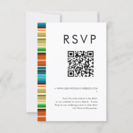 Serape Summer ストライプ結婚のQRコードRSVP 招待状