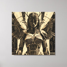 Seraph Engel in Steinrüstung - Geometrisch キャンバスプリント