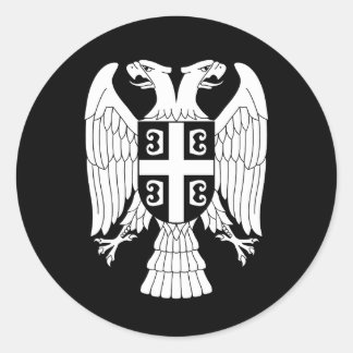 Serbia coat of arms, double-headed white eagle ラウンドシール