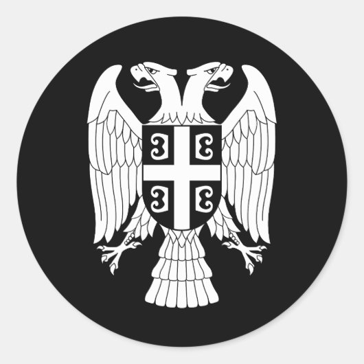 Serbia coat of arms, double-headed white eagle ラウンドシール (正面)