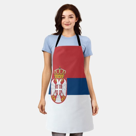 Serbia Flag エプロン (着用した状態)