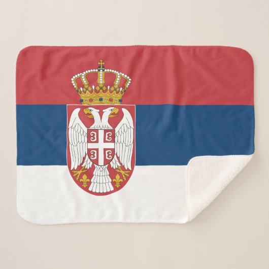 Serbia Flag シェルパブランケット (正面(横))