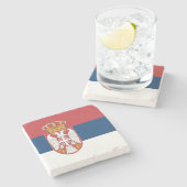 Serbia Flag ストーンコースター (横)