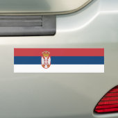 Serbia Flag バンパーステッカー (車上)
