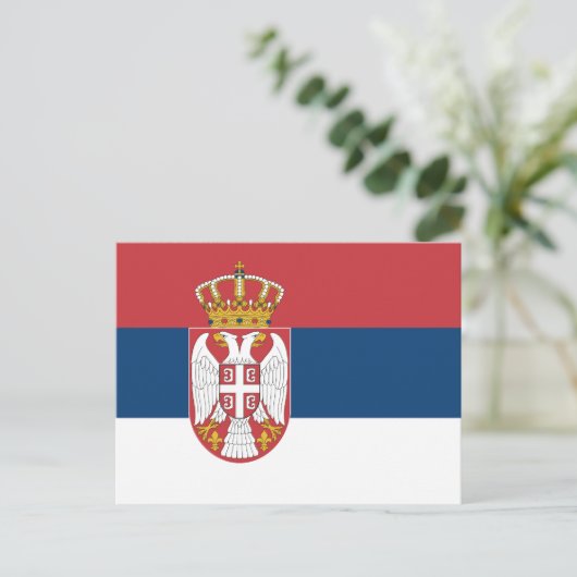 Serbia Flag ポストカード (スタンド正面)