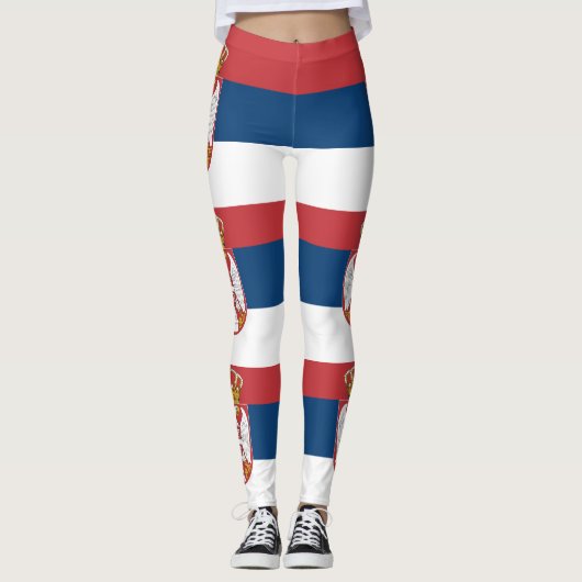 Serbia Flag レギンス (正面)