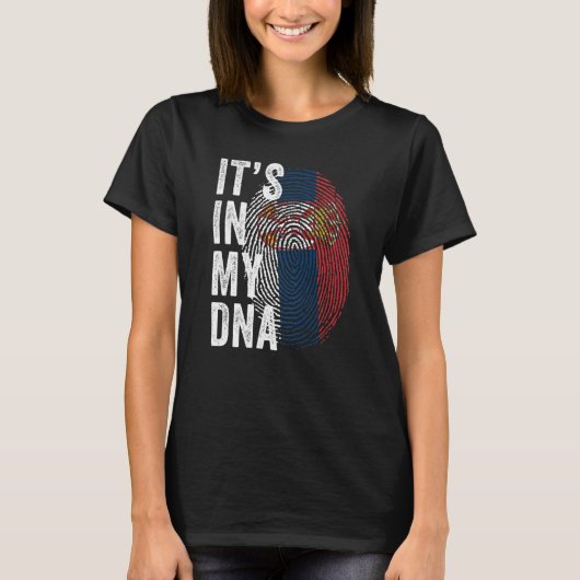 Serbia It's In My DNA Cute Serb Fingerprint Serbia Tシャツ (正面)