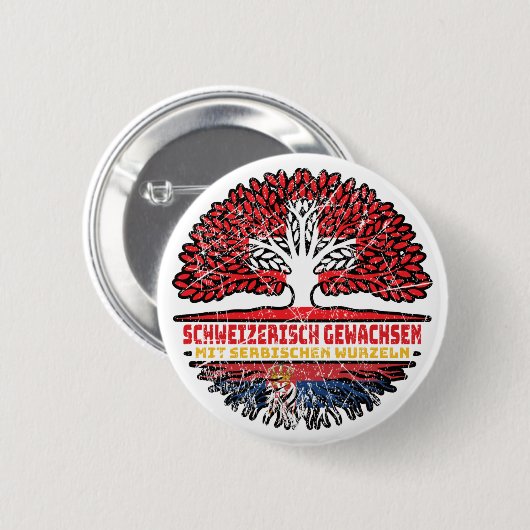 Serbisch Schweizer Schweiz Baum Wurzel 缶バッジ (正面&裏面)