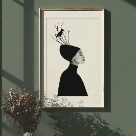 Sereneプロファイル: Raven & Branchesファッションポートレート ポスター