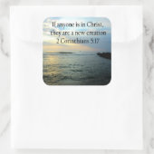 SERENE 3コリント5:17海シーン写真 スクエアシール (バッグ)