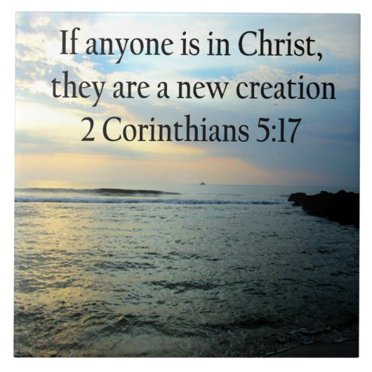 SERENE 3コリント5:17海シーン写真 タイル (正面)